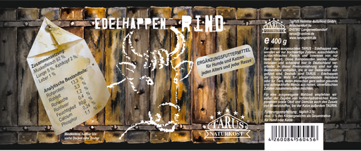 [T9403] Tarus Edelhappen Rind 400g pur - Reinfleischdose