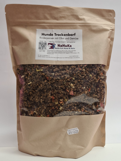 [NaHuKaTBR002] NaHuKa Trockenbarf Rinderpansen mit Obst & Gemüse 1kg