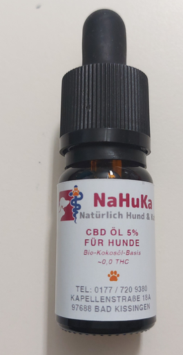 [NaHuKaCBD5H10] NaHuKa Premium CBD-Öl 5% für Hunde 10ml - BIO mit hohem Reinheitsgrad