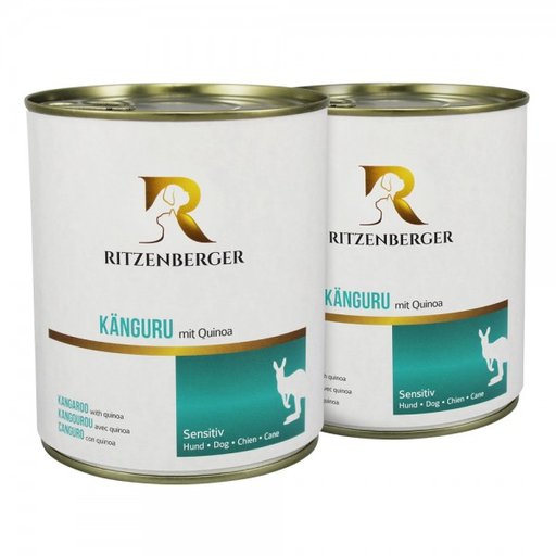 [P0008222] Ritzenberger Hunde Menü Dose -  Sensitiv Känguru mit Quinoa 800g - Hundefutter