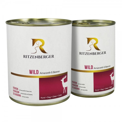 [Ri1841] Ritzenberger Hunde Menü Dose -  Wild mit Amaranth & Beeren 800g - Hundefutter