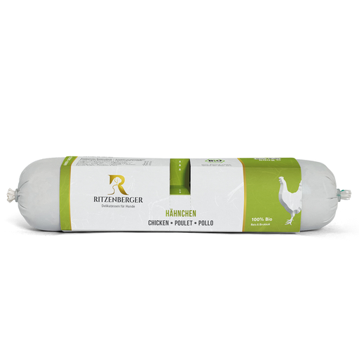 [Ri1892] Ritzenberger Hunde Menü Duo-Rolls - Bio-Hähnchen mit Reis 2x400g - Hundefutter