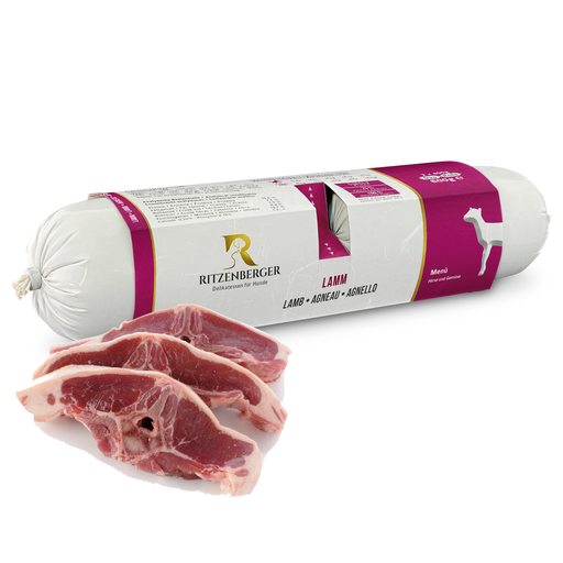 [Ri1631] Ritzenberger Hunde Menü Duo-Rolls - Lamm mit Hirse & Gemüse 2x400g Duo-Rolls