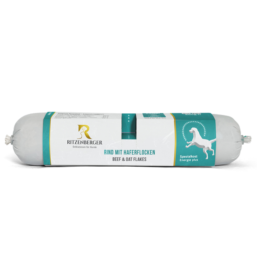 [Ri6881] Ritzenberger Spezialkost Energie Duo-Rolls - Rind mit Haferflocken 2x400g - Hundefutter