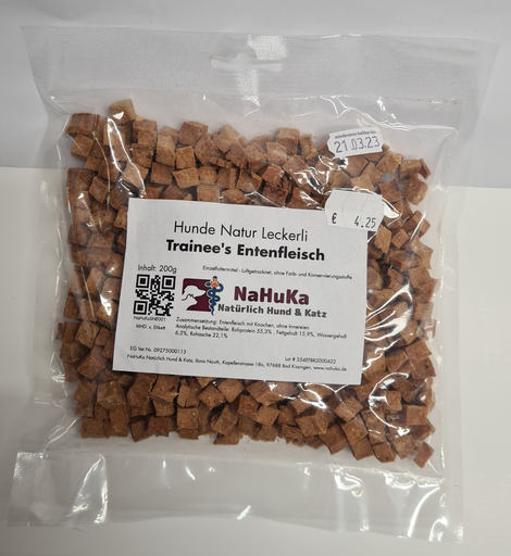[NaHuKaSNE001] NaHuKa Natur Leckerli - Trainee's Entenfleisch 200g
