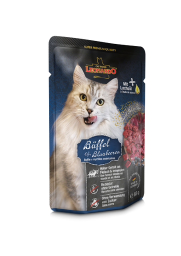 [P0008310] LEONARDO® Pouches 85g Büffel & Blaubeeren - Frischebeutel