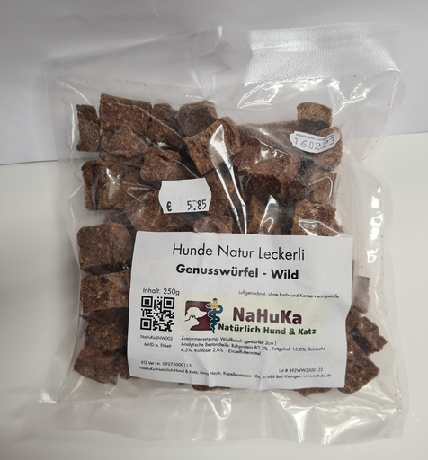 [P0008369] NaHuKa Natur Leckerli - Genusswürfel Wild 250g