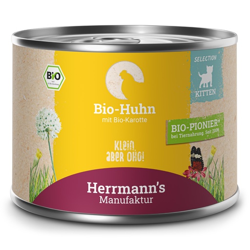[HM904394] Herrmann's Kitten Dose - Kitten Bio-Huhn mit Karotte 200g