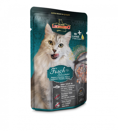 [P0008409] LEONARDO® Pouches 85g Fisch & Shrimps - Frischebeutel