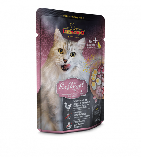 [P0008412] LEONARDO® Pouches 85g Geflügel & Ei - Frischebeutel