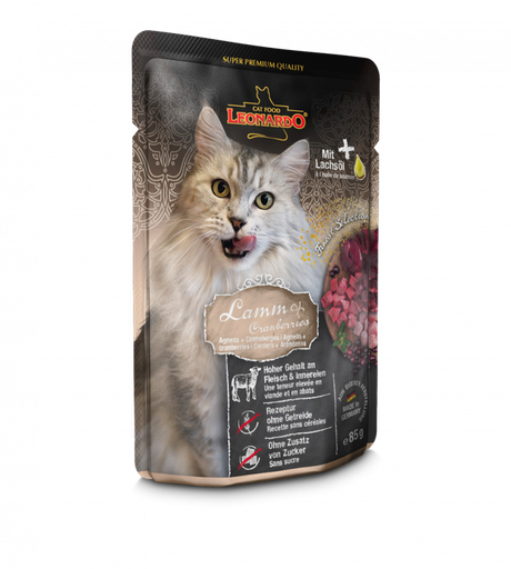 [P0008416] LEONARDO® Pouches 85g Lamm & Cranberries - Frischebeutel