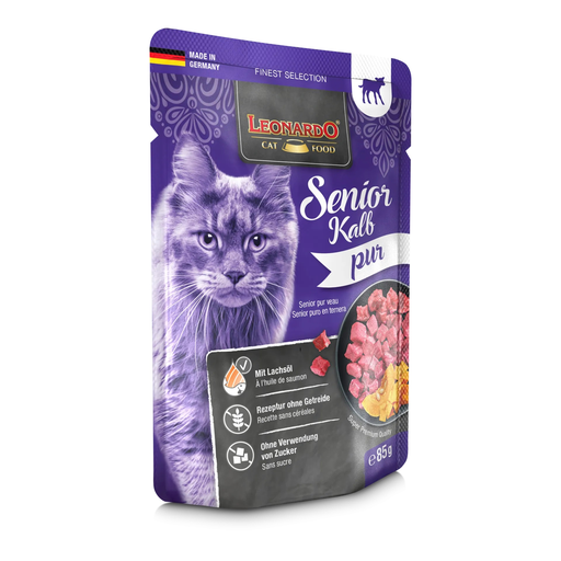 [P0008419] LEONARDO® Pouches 85g Senior Kalb pur - Frischebeutel