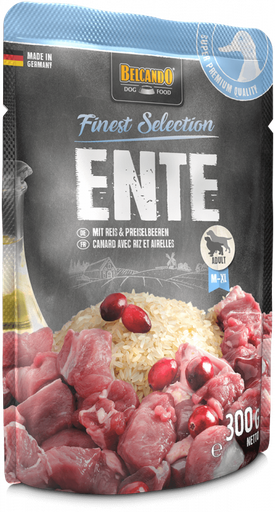 [P0008472] BELCANDO® Finest Selection - Ente mit Reis & Preiselbeeren 300g Frischebeutel