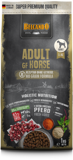 [P0001240] BELCANDO® Trockenfutter Adult GF Horse 1kg für Hunde 