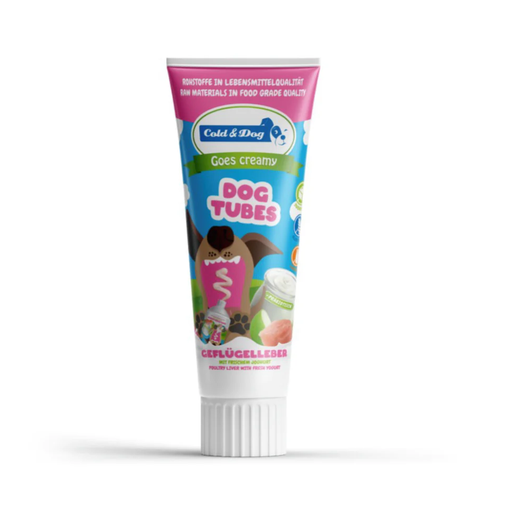 [P0009226] Cold & Dog - Dogtubes Leberwurst & Apfel - JoghurtSnack 75g