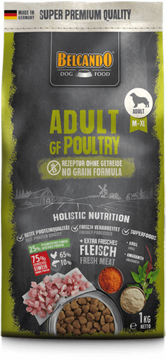 [P0001244] BELCANDO® Trockenfutter Adult GF Poultry 1kg für Hunde