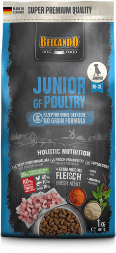 [P0001262] BELCANDO® Trockenfutter Junior GF Poultry 1kg für Junior Hunde