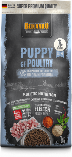 [P0001265] BELCANDO® Trockenfutter Puppy GF Poultry 1kg für Hunde Welpen